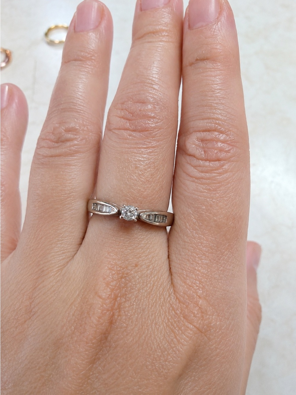 10kt White Gold Diamond Ring 10k Solid Gold